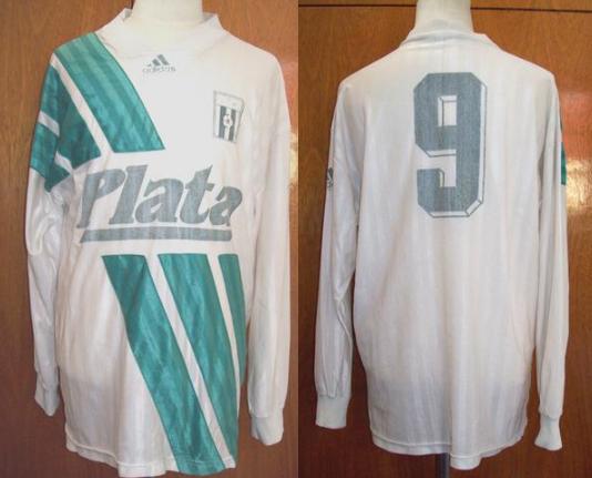 pegamento Desmañado gastos generales Racing Club de Montevideo Home Camiseta de Fútbol 1993.