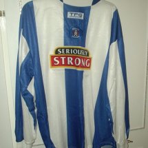 Kilmarnock Home football shirt 2002 - 2003 sponsored by Seriously Strong Cheddar