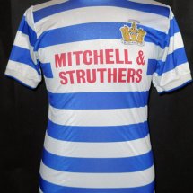 Kilmarnock Home football shirt 1986 - 1987 sponsored by Mitchell & Struthers