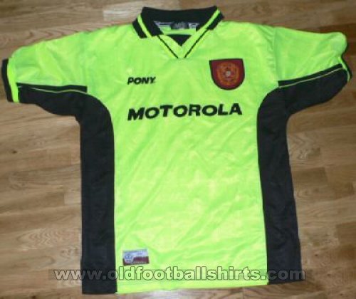 Motherwell Away football shirt 1997 - 1998. Sponsored by Motorola