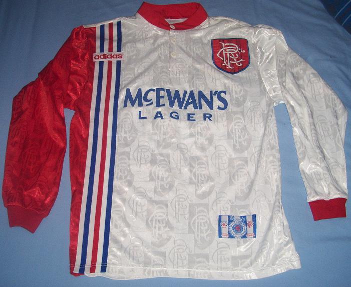 Rangers Away football shirt 1996 - 1997. Sponsored by McEwan's