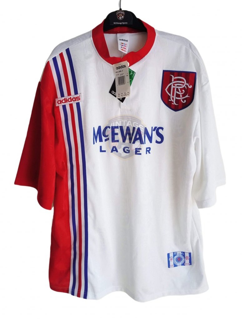 Rangers Away football shirt 1996 - 1997. Sponsored by McEwanâs