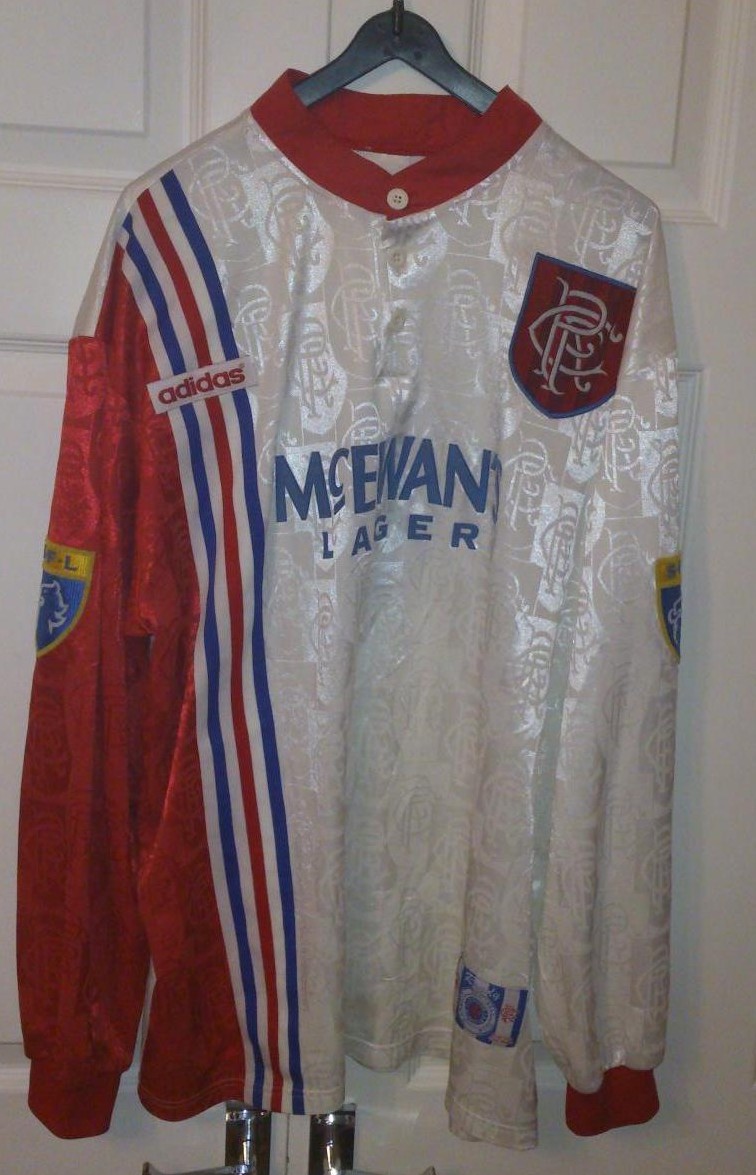 Rangers Away football shirt 1996 - 1997. Sponsored by McEwan's
