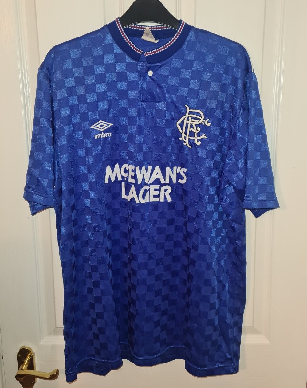 Rangers Home football shirt 1987 - 1990. Sponsored by McEwan's