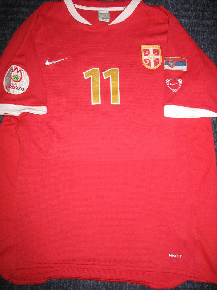 Maillot Vintage Serbie Srbija Kappa 2008 – Blanc, Taille M, Porté, état Très Bon