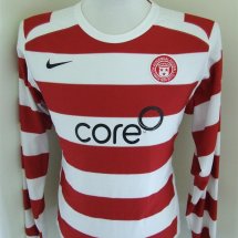 Hamilton Academical Home football shirt 2007 - 2009 sponsored by Core