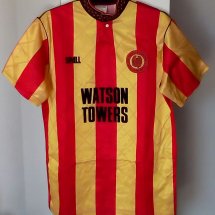 Partick Thistle Home baju bolasepak 1989 - 1990 sponsored by Watson Towers