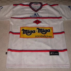 Central Córdoba Home football shirt 2000 - 2001 sponsored by Miga Miga