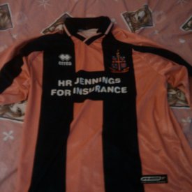 Dulwich Hamlet FC Home football shirt 2001 - 2002 sponsored by HR Jennings Insurance