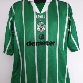 Ashford United FC Home football shirt 1995 - 1996 sponsored by demeter