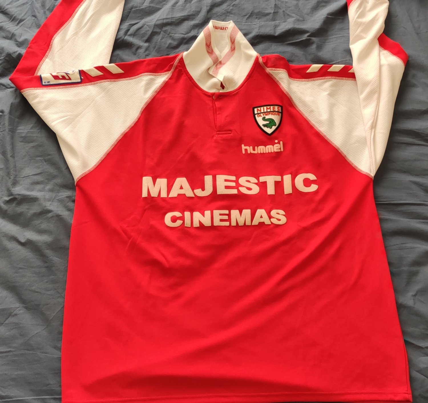 Nîmes Olympique Away football shirt 2013 - 2014. Sponsored by Mac Dan