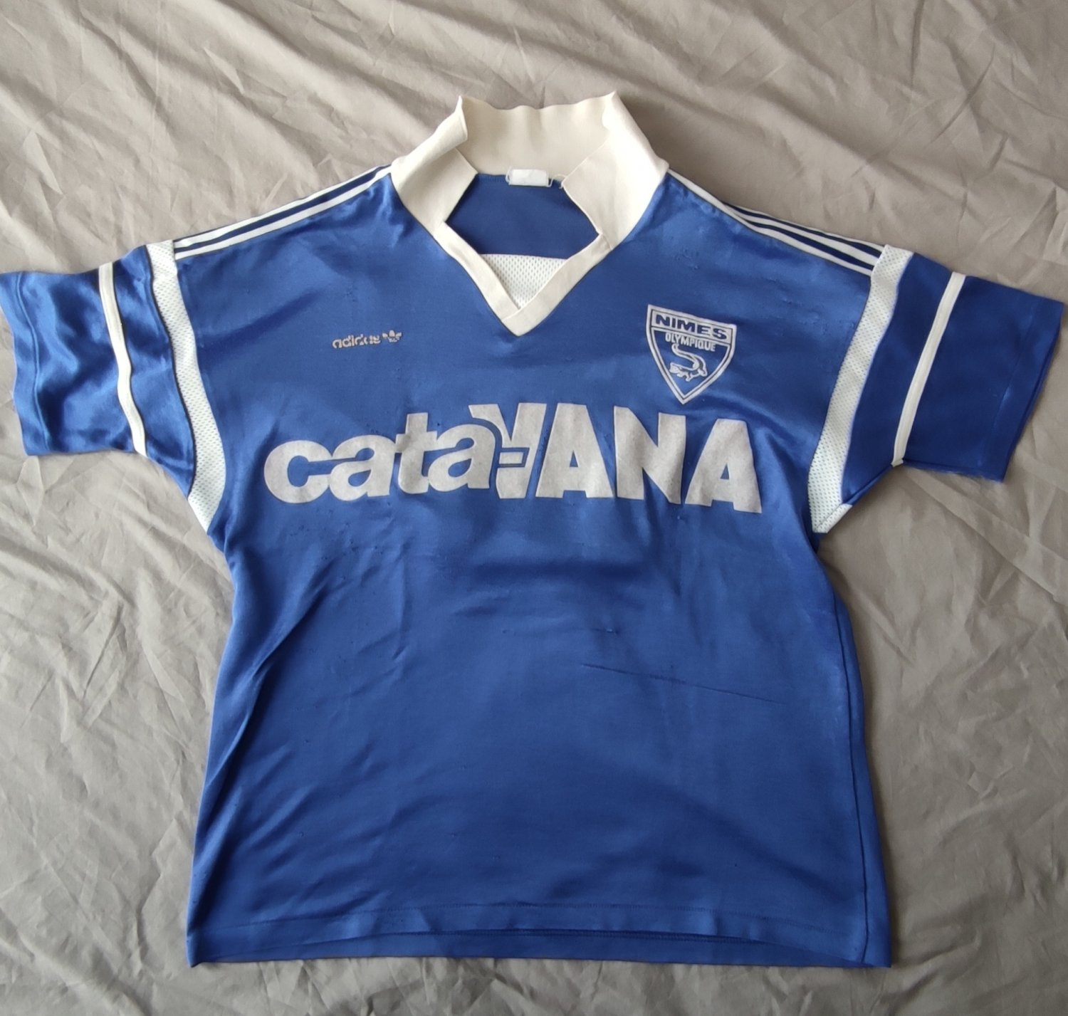 Fanion Nîmes Olympique CATAVANA 1991 - Rare Grand Format Vintage Football