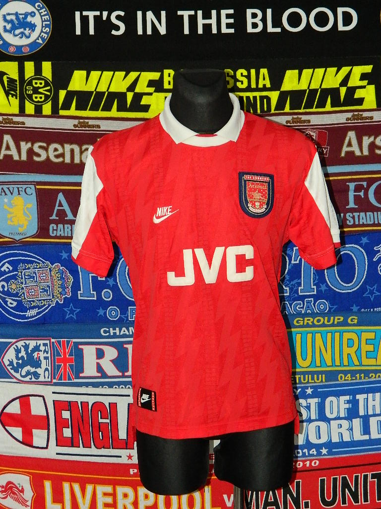 Arsenal Home maglia di calcio 1994 - 1996. Sponsored by JVC
