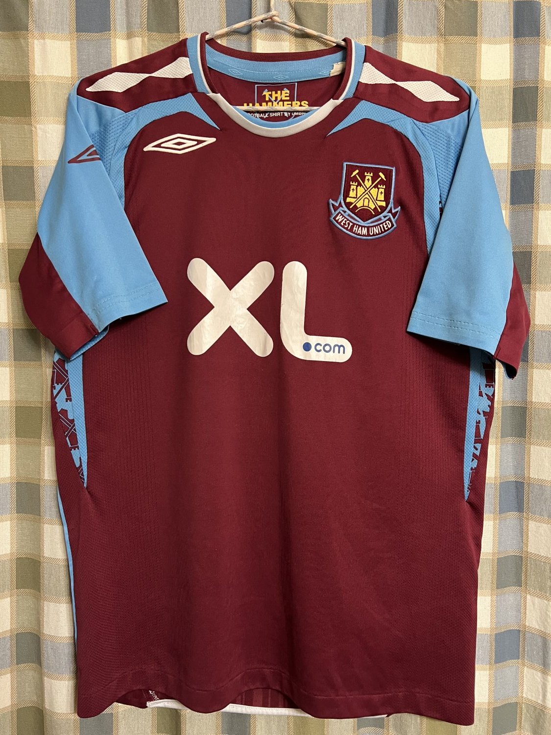 West Ham United Maillot de foot 2007 - 2008 sponsored by XL Holidays