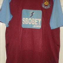 West Ham United Home maglia di calcio 2008 - 2009 sponsored by SBOBET