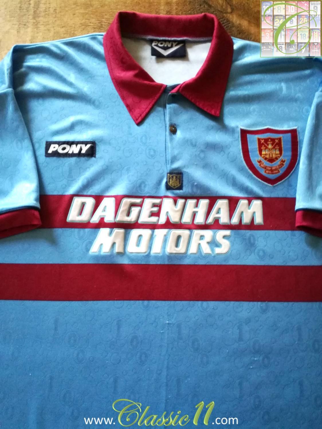 West Ham United Away football shirt 1995 - 1997. Sponsored by ...