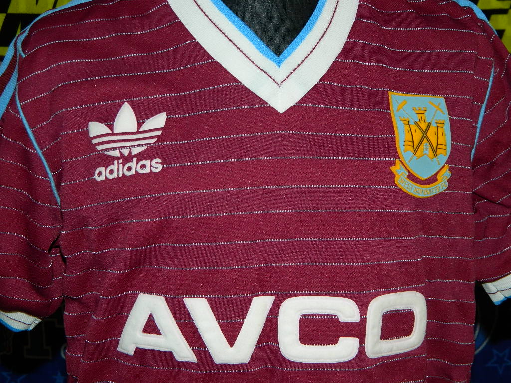 Mexico Altijd noodsituatie West Ham United Home football shirt 1985 - 1987. Sponsored by Avco
