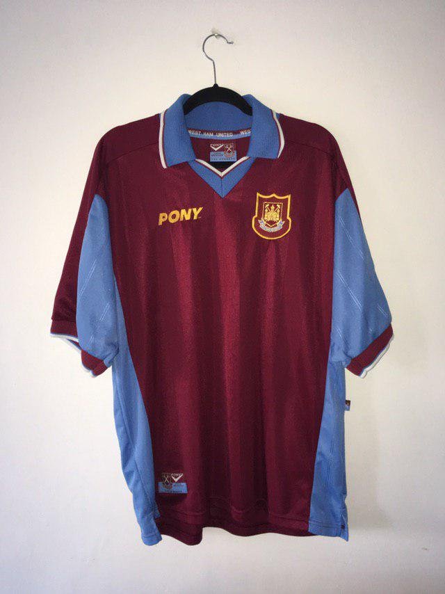 West Ham United Home football shirt 1997 - 1998. Sponsored by no ...