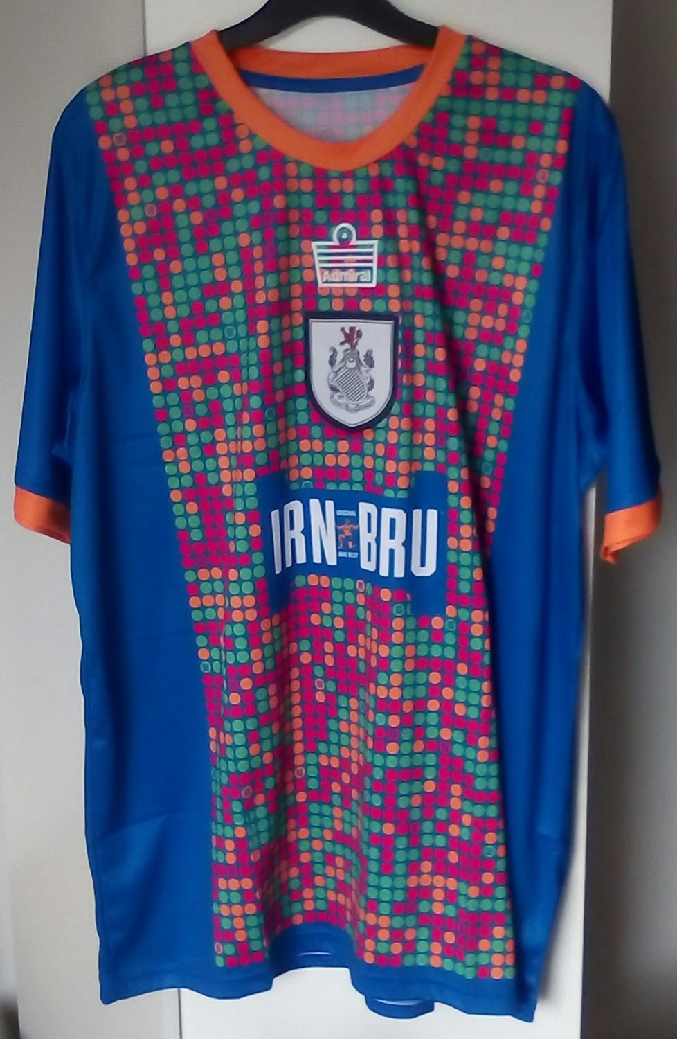 Queens Park Away football shirt 2020 2022. Sponsored by Irn Bru