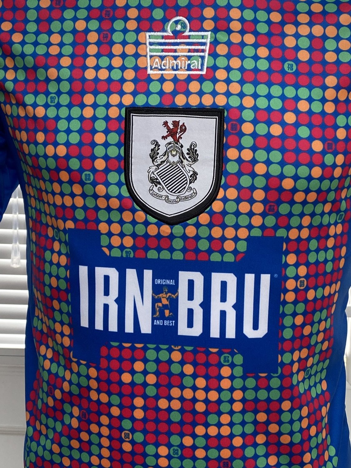 Queens Park Away football shirt 2020 2022. Sponsored by Irn Bru