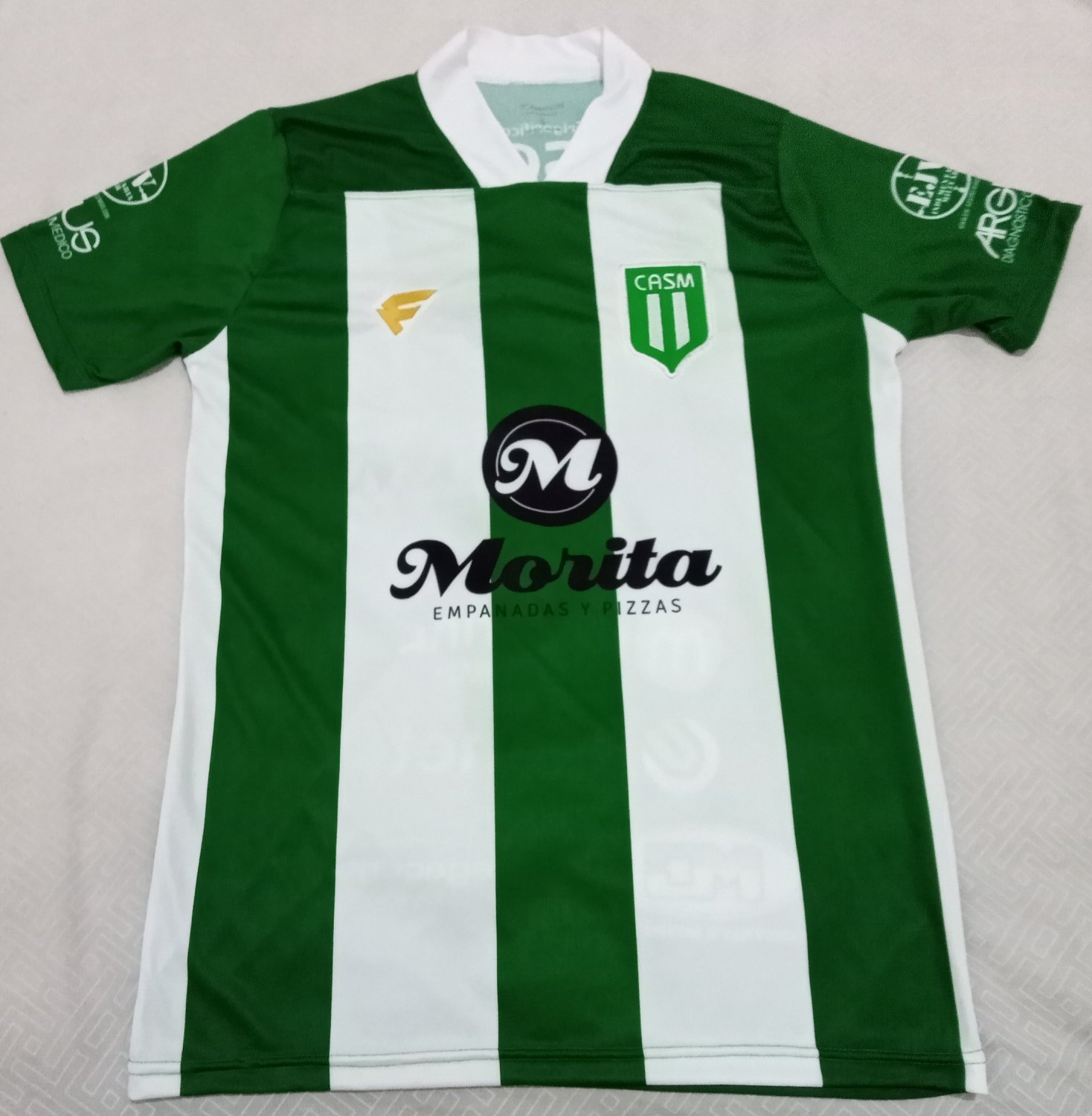 Club Atletico San Miguel Home football shirt 2021. Sponsored by Morita