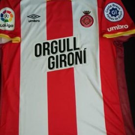 Girona  Home football shirt 2017 - 2018 sponsored by Orgull Gironi