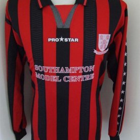 Winchester City Home football shirt (unknown year) sponsored by Southampton Model Centre