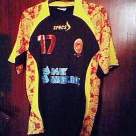 Sriwijaya FC Away football shirt 2011 - 2012 sponsored by Bank Sumsel Babel
