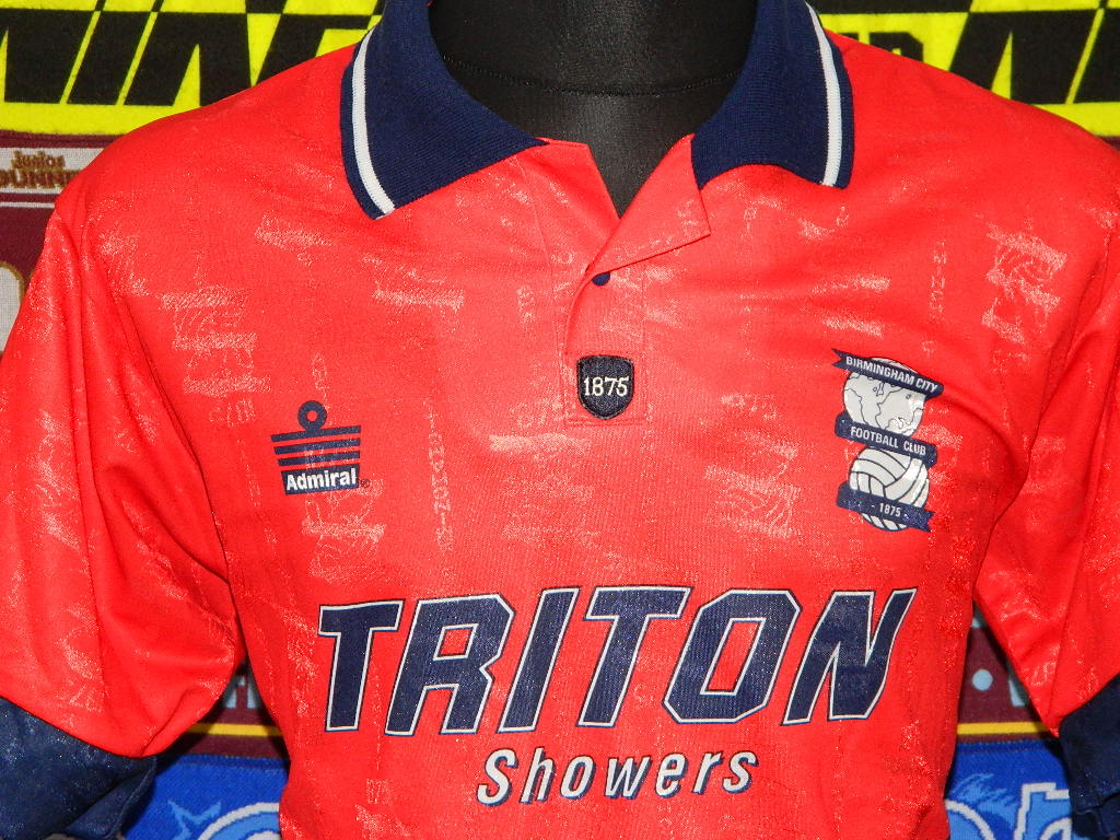 î€€Birminghamî€ City Away football shirt 1994 - 1995. Sponsored by Triton