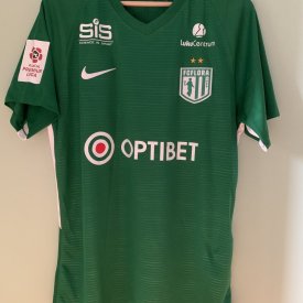 Flora Home football shirt 2021 sponsored by Optibet