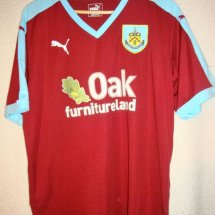 Burnley Home camisa de futebol 2015 - 2016 sponsored by Oak Furnitureland