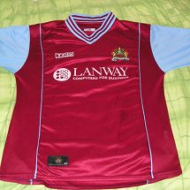 Burnley Home camisa de futebol 2003 - 2004 sponsored by Lanway