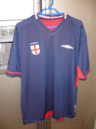 England Fora camisa de futebol 2002 - 2004