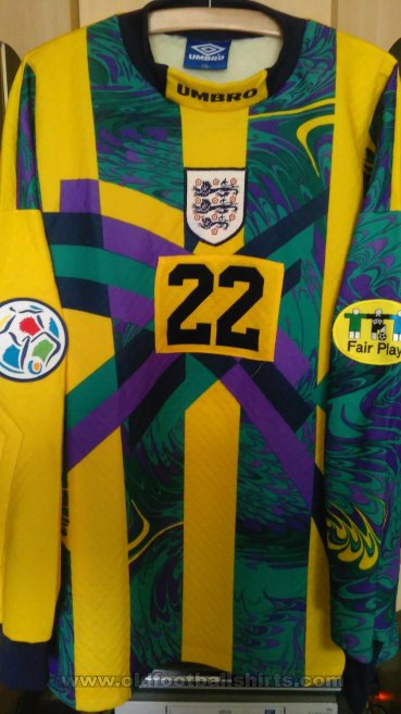 England Goalkeeper football shirt 1995 - 1996