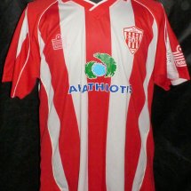 Nea Salamina Home football shirt 2000 - 2001 sponsored by Akathiotis