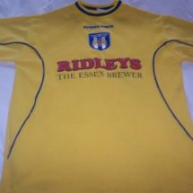 Colchester United Away football shirt 2000 - 2001 sponsored by Ridleys Brewery
