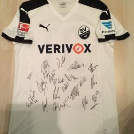 SV Sandhausen Home football shirt 2015 - 2016 sponsored by Verivox