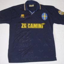 Hellas Verona F.C. Home football shirt 1997 - 1998 sponsored by ZG Camini