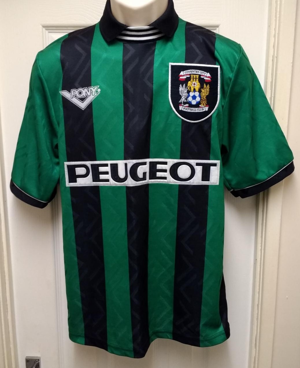 Coventry City Away football shirt 1994 - 1995. Sponsored by Peugeot