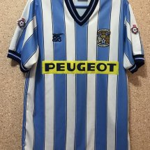 Coventry City Home football shirt 1989 - 1991 sponsored by Peugeot