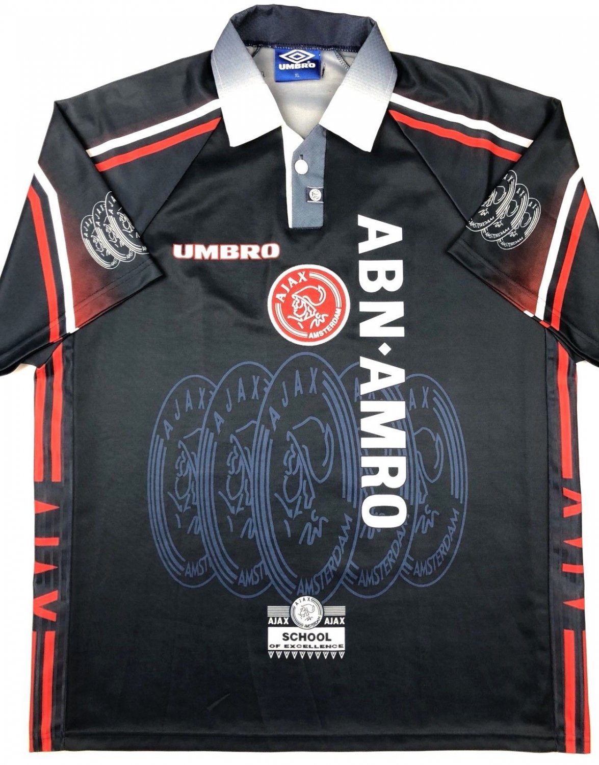verlichten Bestrating contact Ajax Uit voetbalshirt 1997 - 1998. Sponsored by ABM Amro