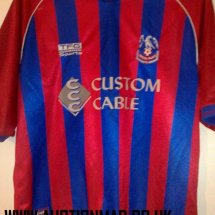 Crystal Palace Home football shirt 2000 - 2001 sponsored by Custom Cable
