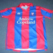 Crystal Palace Home football shirt 1987 - 1988 sponsored by Andrew Copeland