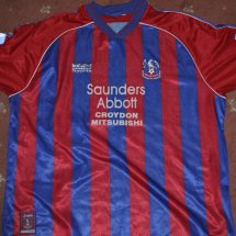Crystal Palace Home football shirt 1999 - 2000 sponsored by Saunders Abbot Mitsubishi
