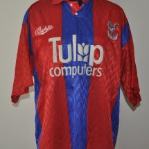 Crystal Palace Home football shirt 1991 - 1992 sponsored by Tulip Computers