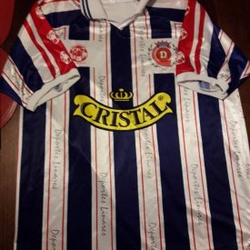 Deportivo Linares Unido Home football shirt 2001 sponsored by Cristal