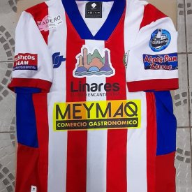 Deportivo Linares Unido Home football shirt 2023 sponsored by Meymaq