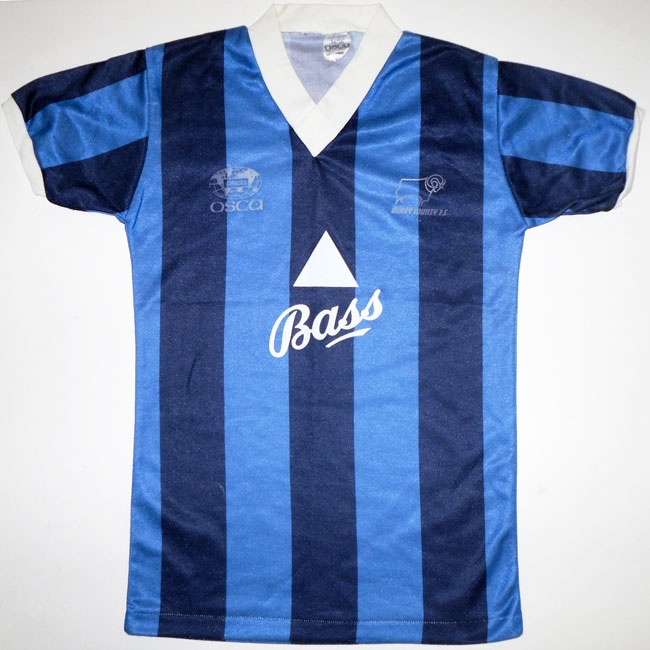 Derby County Away football shirt 1985 - 1986. Sponsored by Bass