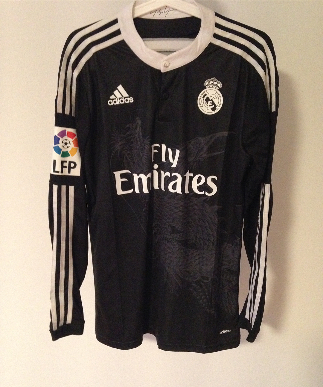 2014-15 Real Madrid Black Long sleeves Shirt Retro Jerseys Football Soccer 
