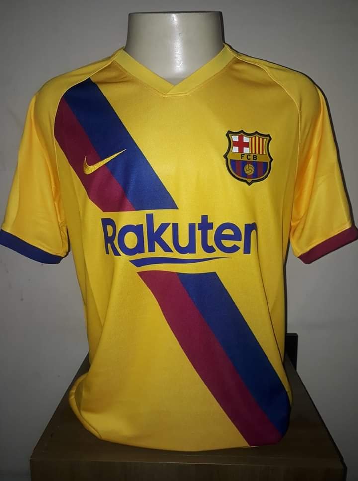Barcelona Visitante Camiseta de Fútbol 2019 - 2020. Sponsored by Rakuten